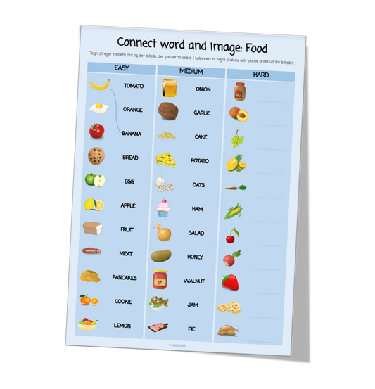 Connect word and image - Food