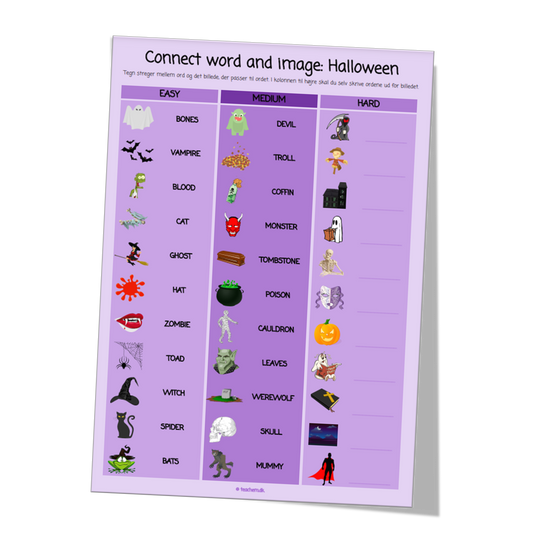 Connect word and image - Halloween