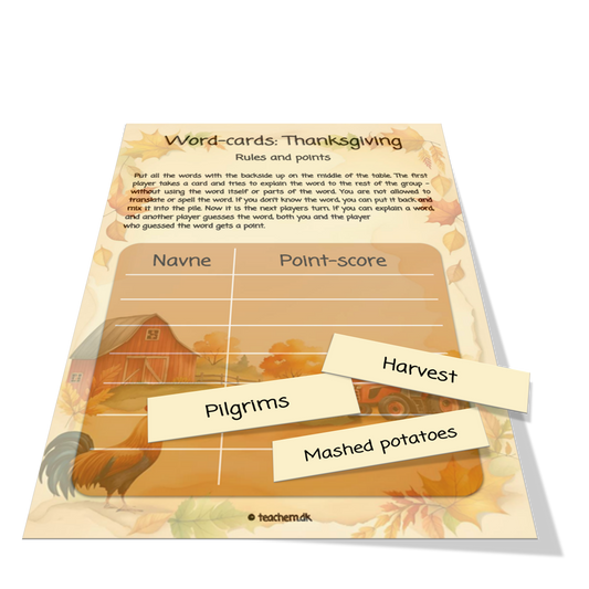 Word-cards - Thanksgiving
