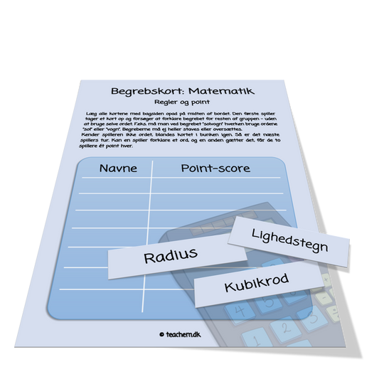 Begrebskort - Matematik