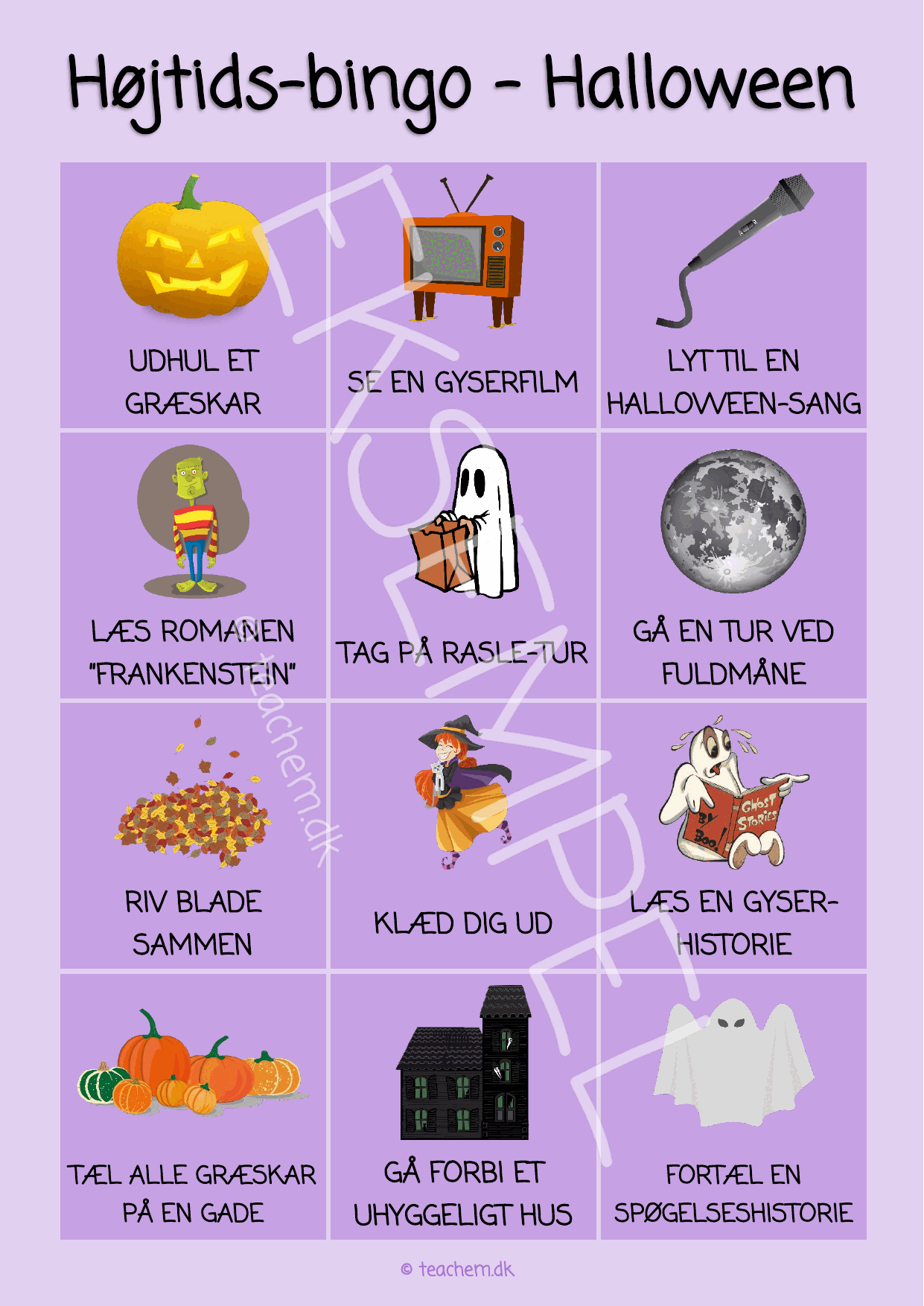 Højtids-bingo - Halloween
